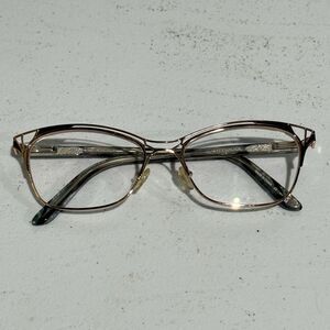 Wittnauer Eyeglasses Women Kala Cat Eyes Rose Gold Metal Frame Only 52 16 135